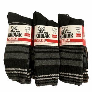 (3) Kodiak Thermal Cotton Socks Men's Shoe 7-12